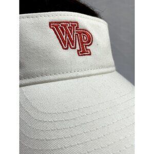 word press WP red embroidery Nike white golf tennis visor black swoosh